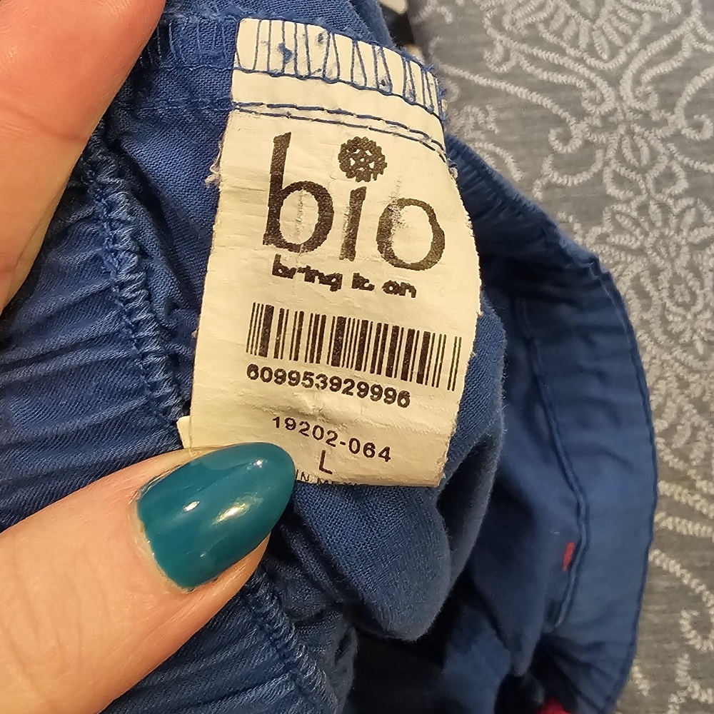 Blue Scrub Pants with Pink Drawstring - Picture 6 of 7